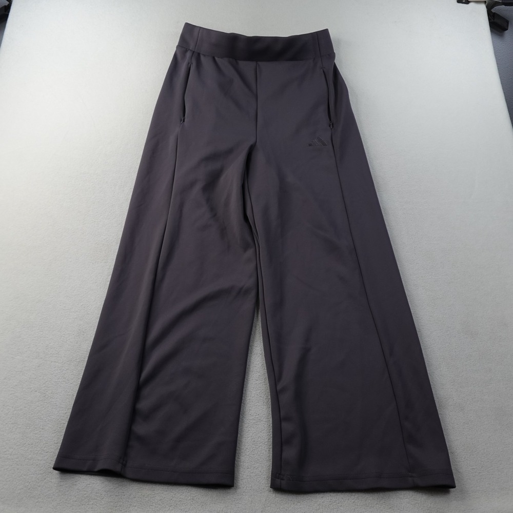 Adidas Wide Leg Pants Womens Medium Grey Strata High Rise Z.N.E. JY9049